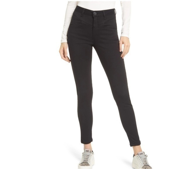 One Teaspoon Seamed High Waist Skinny Jeans womens black size - Picture 1 of 12